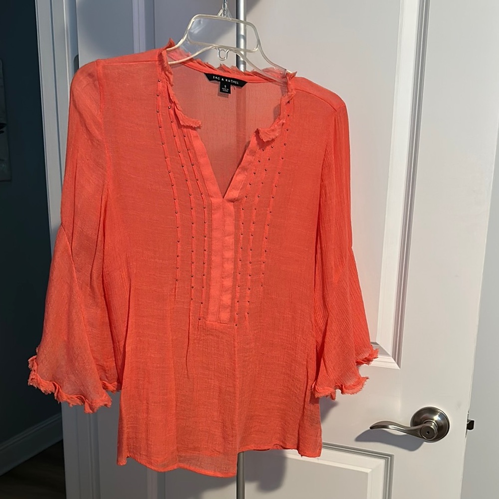 Zac & Rachel Orange Blouse Sz S